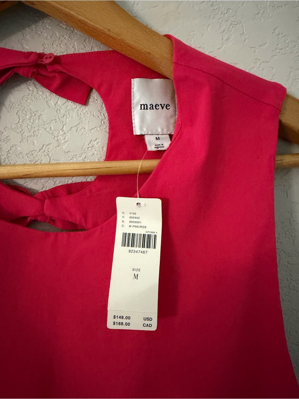 NWT $148 Maeve Anthropologie Size Medium Pink Empire Waist Babydoll Mini Dress - Picture 3 of 5